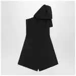 Max Mara Pianoforte One-shoulder short jumpsuit in black cady