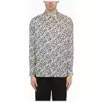 PT Torino White viscose striped shirt