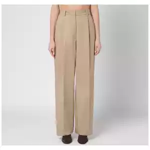 TheLatest Wide sand-coloured Axel trousers