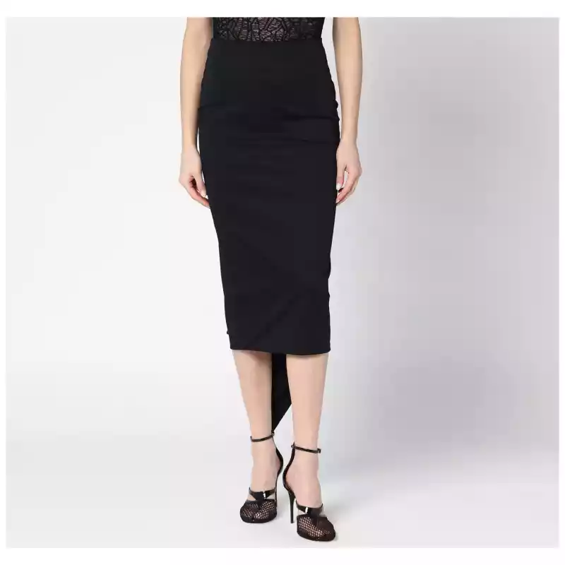 TheLatest Black cotton midi skirt