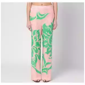 ETRO Wide printed trousers in silk blend
