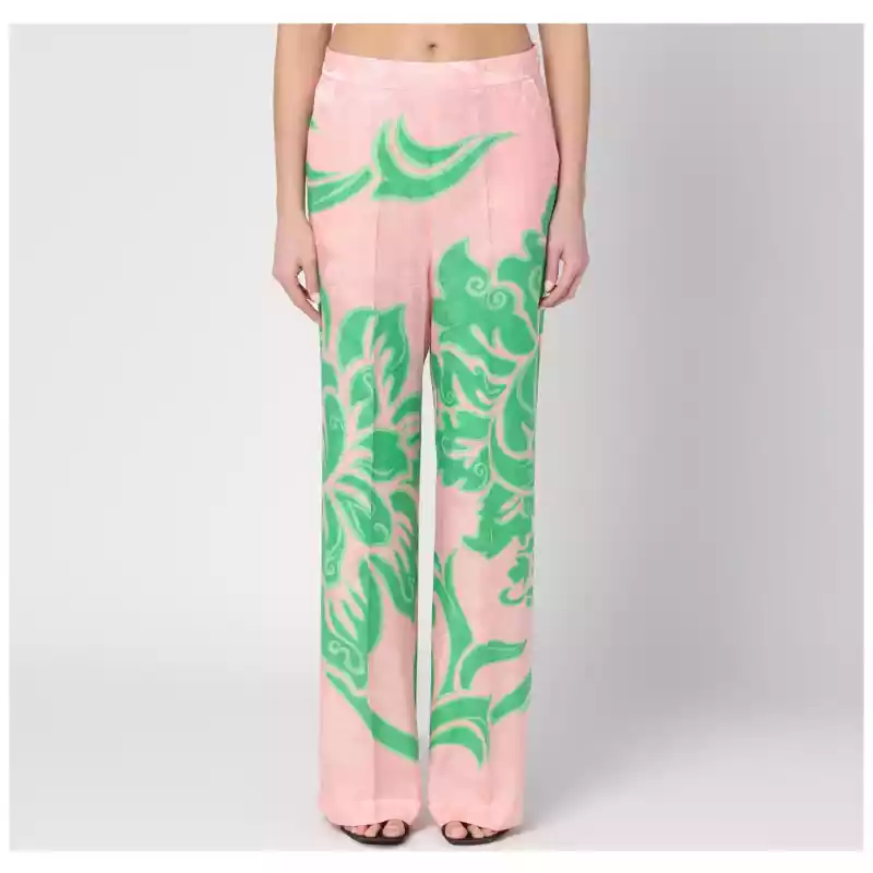 ETRO Wide printed trousers in silk blend