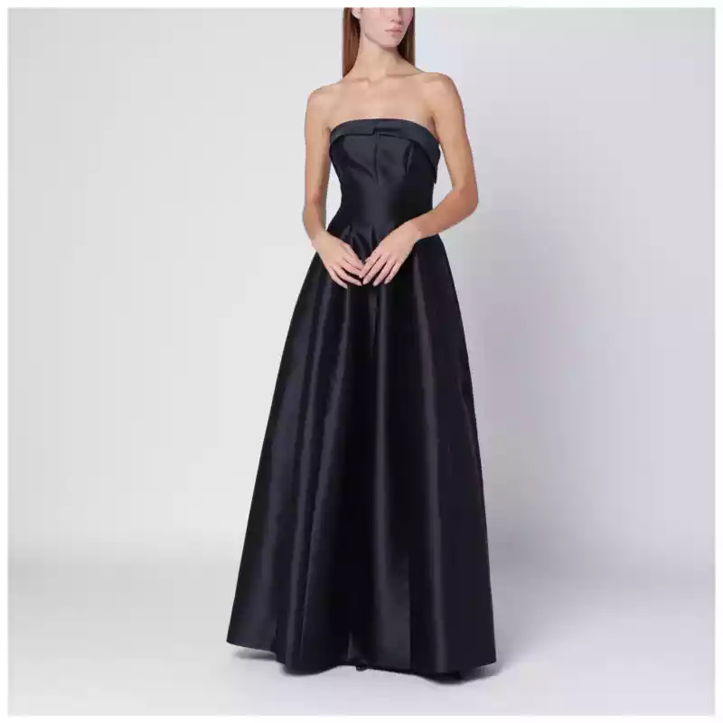 Alberta Ferretti Blue evening dress in silk-blend mikado