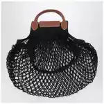 Longchamp Black La Pliage Filet small