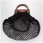 Longchamp Black La Pliage Filet small