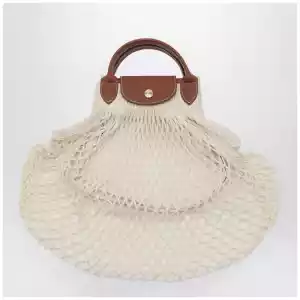 Longchamp Ecru La Pliage Filet small