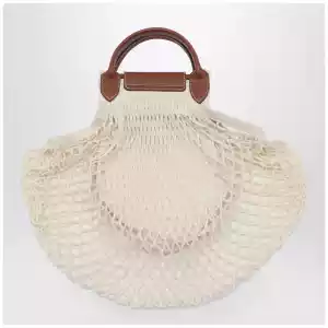 Longchamp Ecru La Pliage Filet small