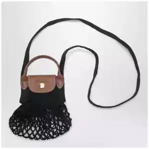 Longchamp Black Le Pliage Filet XS bag