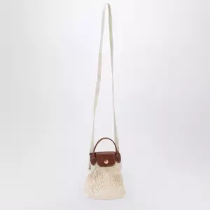 Longchamp Ecru Le Pliage Filet XS bag
