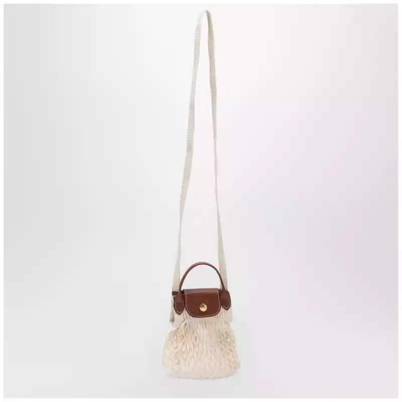Longchamp Ecru Le Pliage Filet XS bag