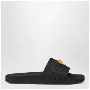 Versace Black La Medusa rubber slides
