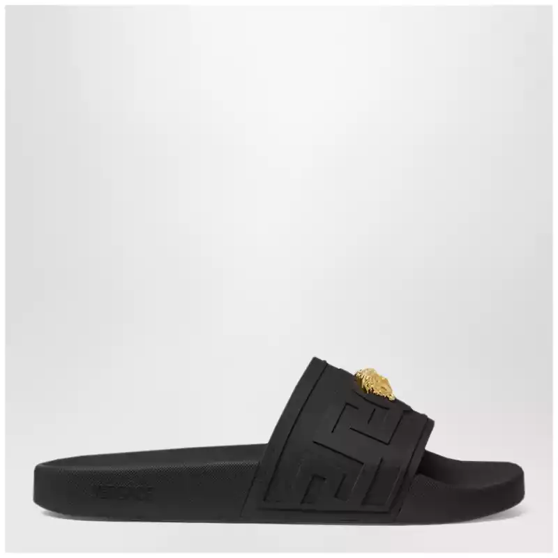 Versace Black La Medusa rubber slides