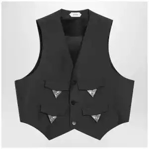 Versace Grey mohair wool vest