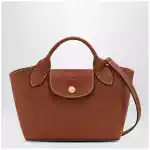 Longchamp XS Épure shopping bag in bullet brun leather