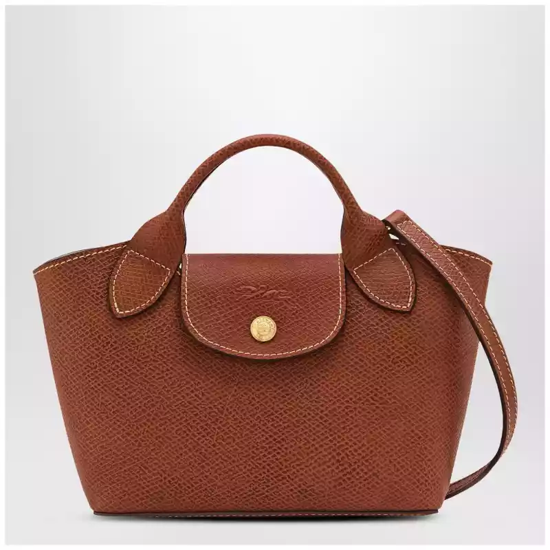 Longchamp XS Épure shopping bag in bullet brun leather