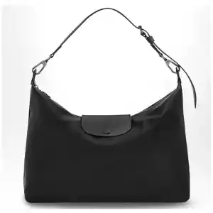 Longchamp Black XL Le Pliage Xtra leather hobo bag
