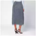 Dries Van Noten Dark grey midi skirt with fringes
