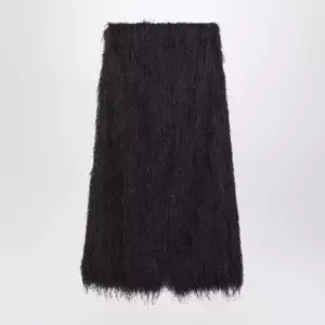 Dries Van Noten Dark purple midi skirt with fringes