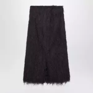 Dries Van Noten Dark purple midi skirt with fringes