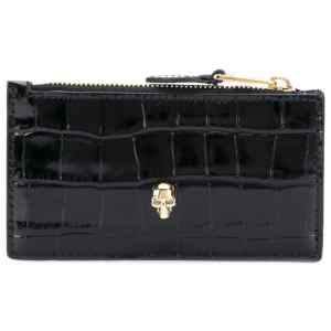 Alexander McQueen Skull zipped leather card case