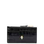 Alexander McQueen Skull zipped leather card case