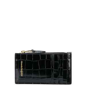 Alexander McQueen Skull zipped leather card case