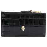 Alexander McQueen Skull zipped leather card case