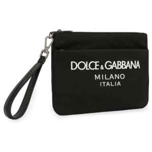 Dolce & Gabbana Nylon pouch with rubberized logo