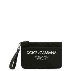 Dolce & Gabbana Nylon pouch with rubberized logo