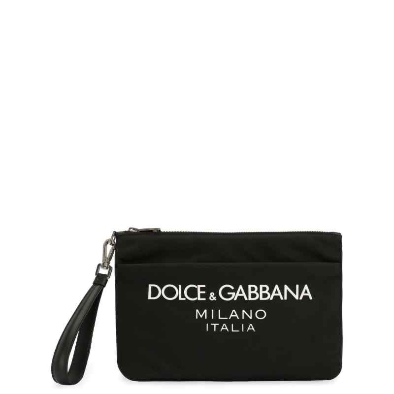 Dolce & Gabbana Nylon pouch with rubberized logo