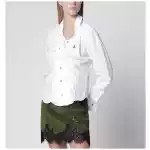Vivienne Westwood Drunken cotton poplin shirt with Orb embroidery, white