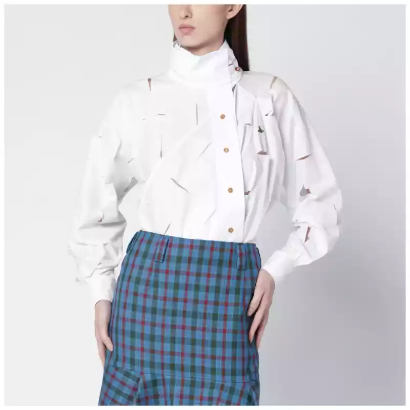 1501006EW018T_R_VIVWE-A401.a Vivienne Westwood White Halston shirt with cut-out details