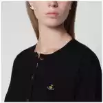 Vivienne Westwood Bea cotton-cashmere cardigan with Orb embroidery, black