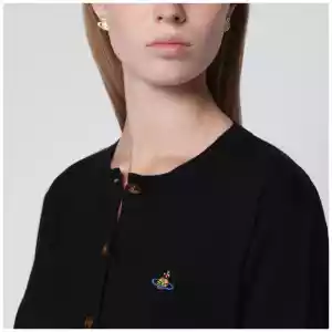 Vivienne Westwood Bea cotton-cashmere cardigan with Orb embroidery, black