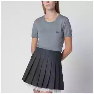 Vivienne Westwood Bea knit cotton-cashmere T-shirt in dark grey