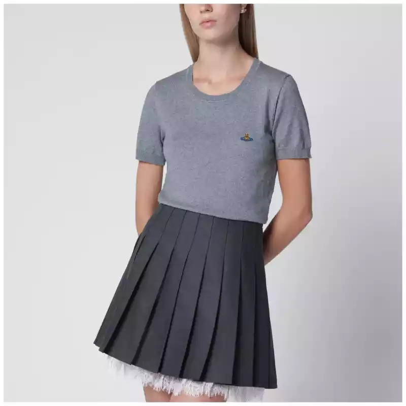 Vivienne Westwood Bea knit cotton-cashmere T-shirt in dark grey