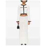 Self-Portrait Pointelle-knit cropped cardigan