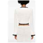 Self-Portrait Pointelle-knit cropped cardigan