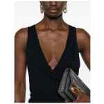 Saint Laurent ruched V-neck mini dress