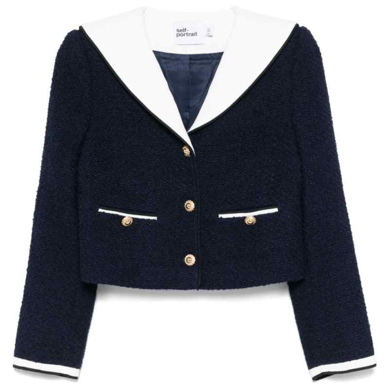 Self-Portrait Bouclé cropped jacket