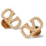Valentino Garavani-Vlogo Signature Earrings In Metal And Swarovski® Crystals