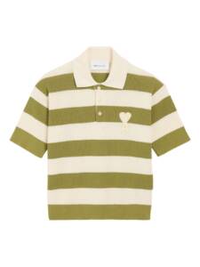 Ami Paris Ami De Coeur striped polo shirt