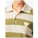 Ami Paris Ami De Coeur striped polo shirt