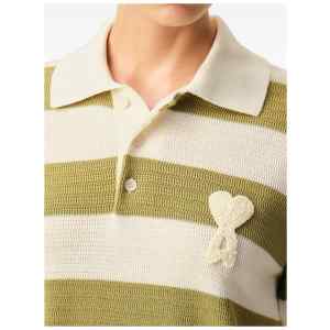 Ami Paris Ami De Coeur striped polo shirt