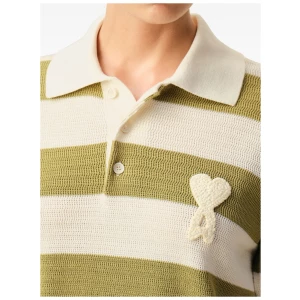 Ami Paris Ami De Coeur striped polo shirt