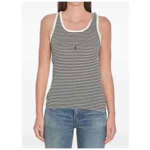 Saint Laurent Striped cotton tank top
