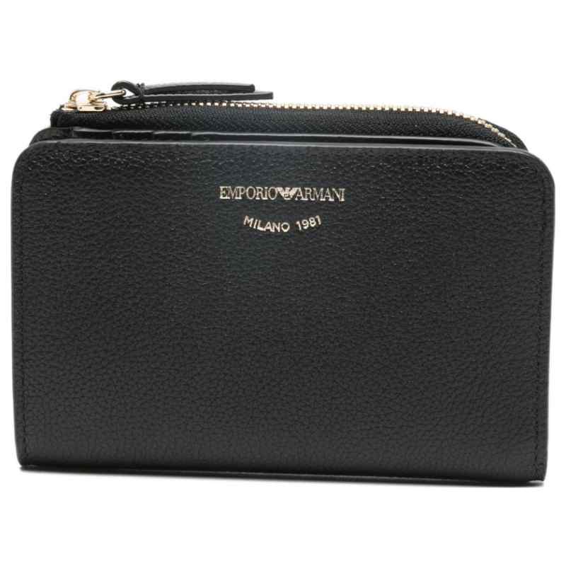 Emporio Armani Deer-Print Leather Bifold Wallet