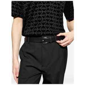 Emporio Armani Exclusive Reversible Saffiano Leather Belt