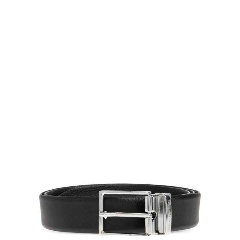 Emporio Armani Exclusive Reversible Saffiano Leather Belt