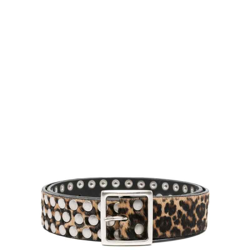 Golden Goose Leopard-Pattern Studded Belt